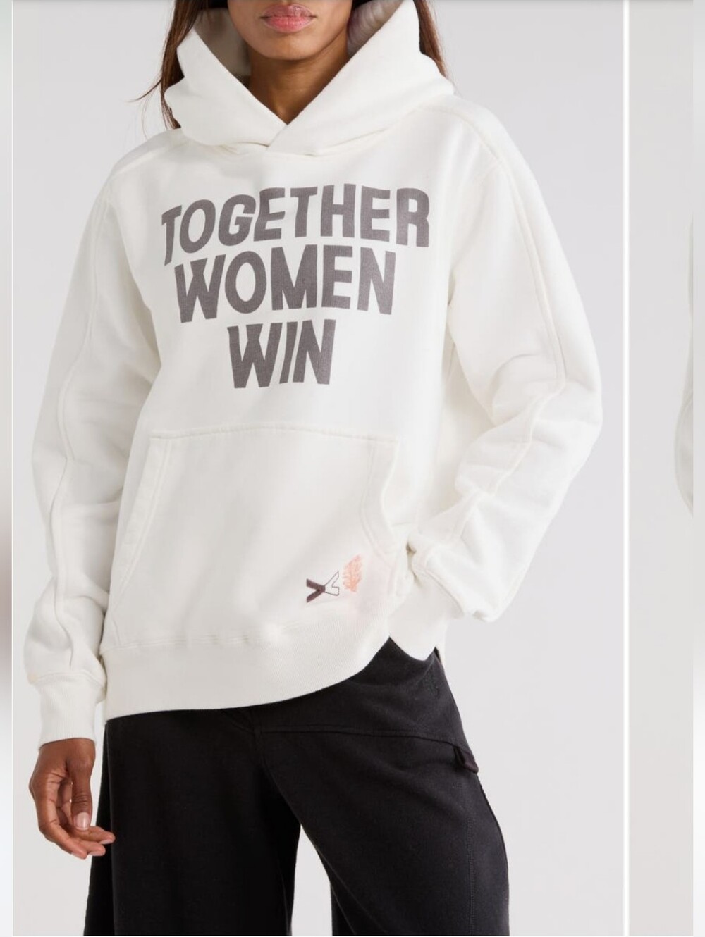 FP Movement Ivory 'Together Women Win' Pullover Hoodie, NWT